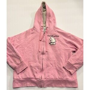 Vintage Disney Pink Zip Up Hoodie XL Rare Mickey Logo
